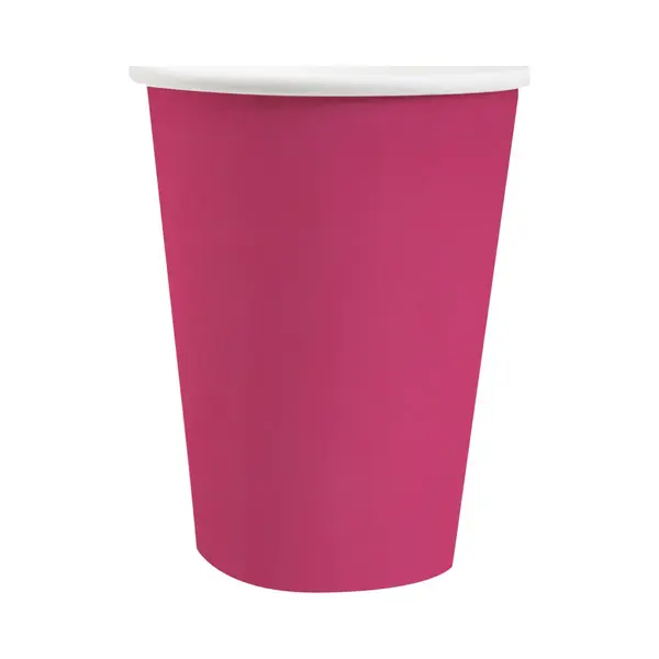 Santex Feest/verjaardag Bekertjes - 10x Stuks - Karton - Fuchsia - 270 Ml thumbnail