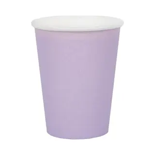 Santex Feest/verjaardag Bekertjes - 10x Stuks - Karton - Lila - 270 Ml