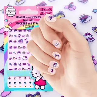 Take Care Hello Kitty Nagelstickers - Voor Kinderen - Set Van 72 Stickers + 24 Steentjes - Officieel Gelicentieerd