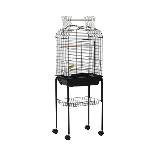 PawHut Vogelkooi - Staaldraad - 46x36x130cm - Zwart thumbnail