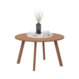 Outsunny Salontafel - Metaal - 70x70x42cm - Oranje
