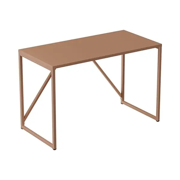 Oviala Modern Bureau L120 Cm Metaal Bruin thumbnail