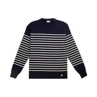Armor-Lux Molène Pullover Wolle Gestreift Navy - Größe M