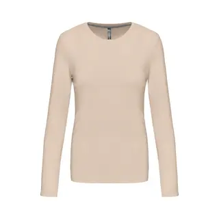 Kariban Dames T-shirt Ronde Hals Lange Mouwen K383 - Light Sand - S