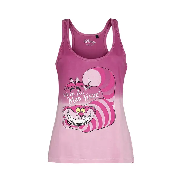 Alice In Wonderland Cheshire Cat - We're All Mad Here Top Light Pink thumbnail