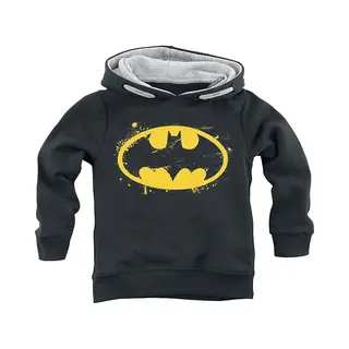 Batman - Dc Comics Trui Met Capuchon - Kids - Spray Logo - 116 Tot 164 - Voor Kinderen - Zwart