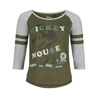 Mickey Mouse Kind To All Pals Long-sleeve Shirt Green Grey