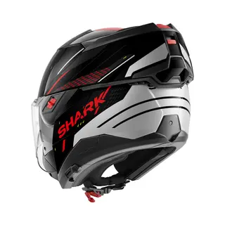 Shark Oxo Systeemhelm Motorhelm Rydger Zwart Zilver Rood - Maat M