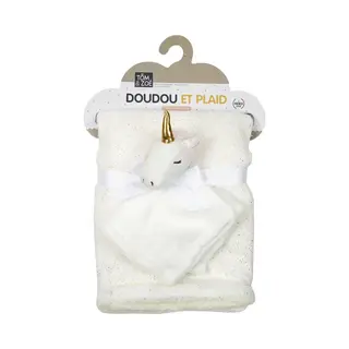 Tom&zoe Pluche + Deken - Set Cadeau Kraam Cadeau - Baby's - Kinderen - Knuffel- Deken 100x75cm