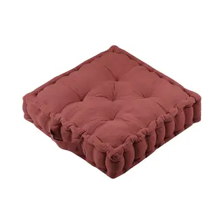 Stof Textile Vloerkussen Maxime - Terracotta - Katoen - 45 X 45 X 10 Cm - Vierkant - Extra Dik - Extra Zitplaatsen - Spelen - Gamen - Relaxen