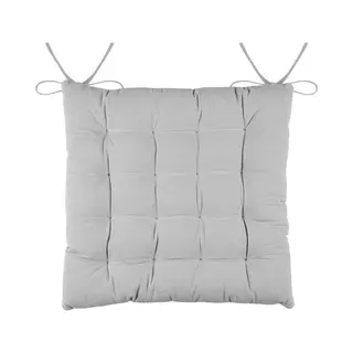 Stof Textile Stoelkussens Duo - Lichtgrijs - 38 X 38 X 3.5 Cm - Touwtjes Sluiting - Zitkussens - Binnen/buiten