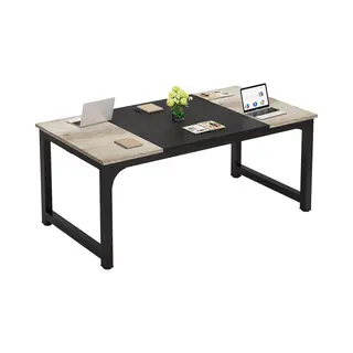 Tribesigns Keukentafel - Eettafel - 180 X 80 X 75 Cm - Eetkamertafel Voor 6-8 Personen - Met Stevige Metalen Poten - Industrieel Design - Vintage -