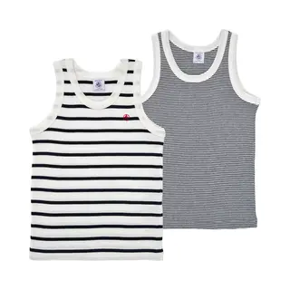Set Van 2 Slip-overs In Biologisch Katoen Petit Bateau Veel Blauw