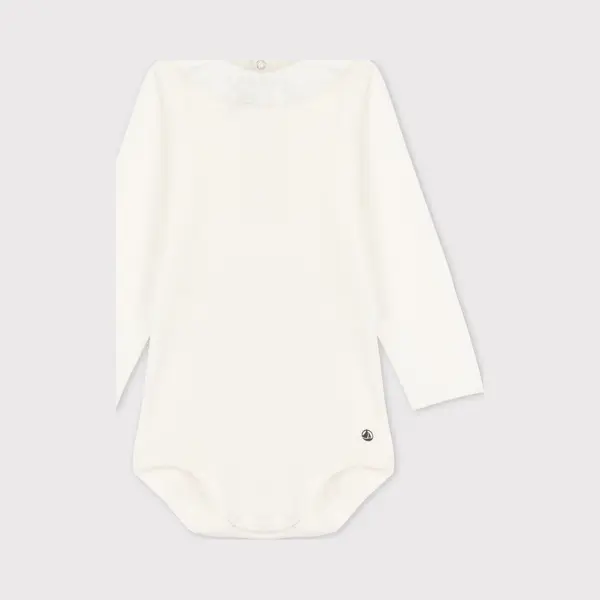 Petit Bateau Babybody Met Lange Mouwen En Kraagje Van Katoen Meisjes Rompertje - Maat 74 thumbnail
