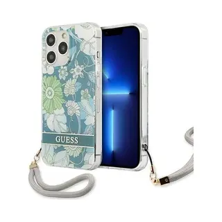 Guess - GUHCP13XHFLSN - IPhone - 13 - Pro - Max - 6.7 - Groen/groen - Hardcase - Bloemenband