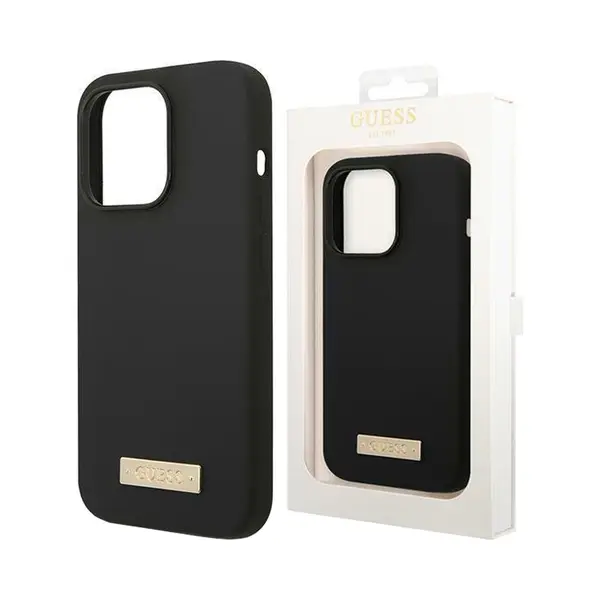 Guess GUHMP13SSPLK IPhone 13 Mini 5, 4" Czarny/black Hard Case Silicone Logo Plate MagSafe (Apple IPhone 13 Mini), Smartphone Hülle, Schwarz thumbnail