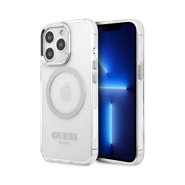 Guess GUHMP13LHTRMS IPhone 13 Pro / 13 6, 1" Srebrny/silver Hard Case Metal Outline Magsafe (Apple IPhone 13, Apple IPhone 13 Pro), Smartphone Hülle, thumbnail