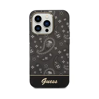 Guess Hoesje Voor IPhone 14 Pro - Backcover - Paisley Collectie - Zwart