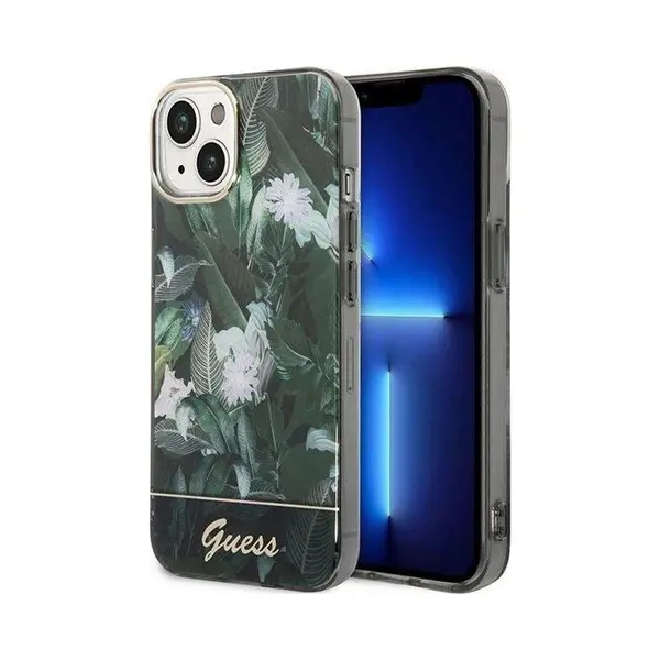 Guess GUHCP14MHGJGHA IPhone 14 Plus 6, 7" Zielony/green Hardcase Jungle Collection (Apple IPhone 14 Plus), Smartphone Hülle, Grün thumbnail