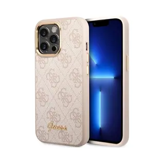 Cg Mobile Guess Handyhülle Für IPhone 14 Pro Max In Rosa 4G Muster & Script Logo, Anti-Scratch Pc/Tpu, Bequem & Durable Hard Case Mit Zugänglichen