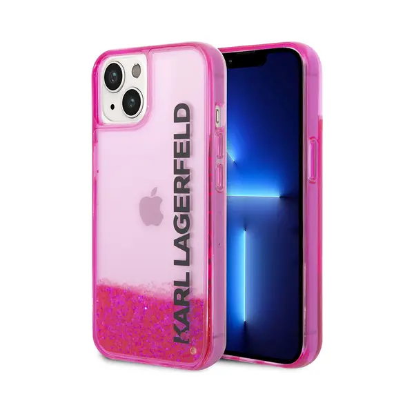 IPhone 14 Plus Backcase Hoesje - Karl Lagerfeld - Effen Roze - Silicone thumbnail