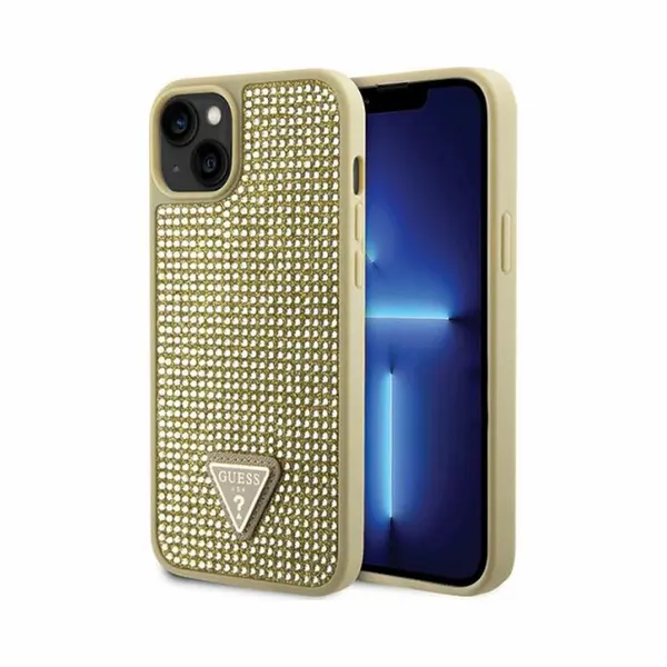 Guess GUHCP14SHDGTPD IPhone 14 6.1" Złoty/gold Hardcase Rhinestone Triangle (Apple IPhone 14), Smartphone Hülle, Gold thumbnail