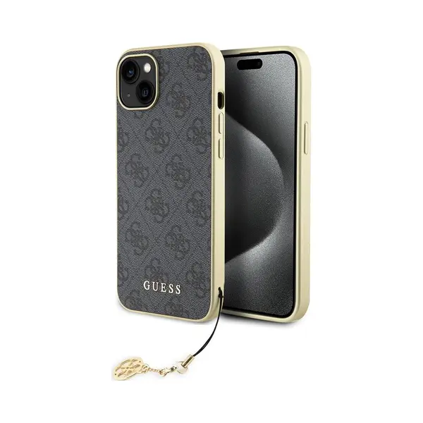 Guess GUHCP15MGF4GGR IPhone 15 Plus 6.7" Szary/grey Hardcase 4G Charms Collection (Apple IPhone 15 Plus), Smartphone Hülle, Grau thumbnail