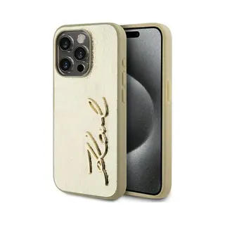 Cg Mobile Karl Lagerfeld Wrinkled Metal Signature Für IPhone 15 Pro (Gold)