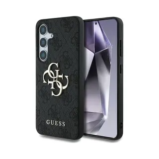 Guess Pu 4G Metal Logo Case Für Samsung Galaxy S25+ - Black (Samsung Galaxy S25, Samsung Galaxy S25+), Smartphone Hülle, Schwarz