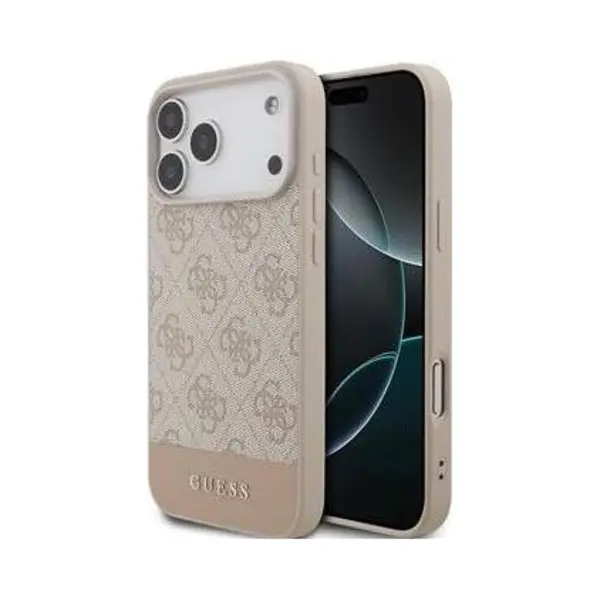 Guess IPhone 17 Pro Max Back-Cover Hul - 4G Bottom Stripe - Rosa (Apple IPhone 17 Pro Max), Smartphonehoes, Roze thumbnail