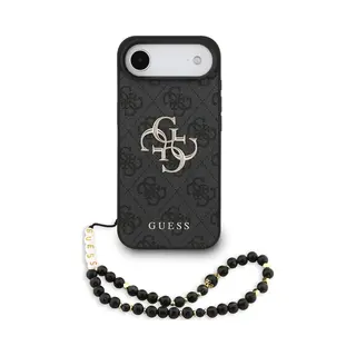 Guess 4G Metal Logo Geschikt Voor IPhone Air Hoesje - Met Polskoord - Zwart
