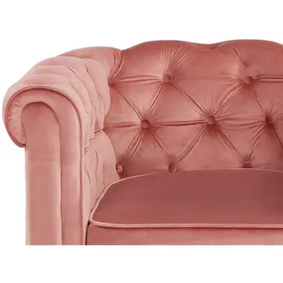 Vente-unique Sessel 2er-Set - Samt - Rosa - Chesterfield