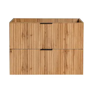 Vente-unique Waschbeckenunterschrank Hängend - Streifenoptik - Holzfarben Hell - 80 Cm - Zevara