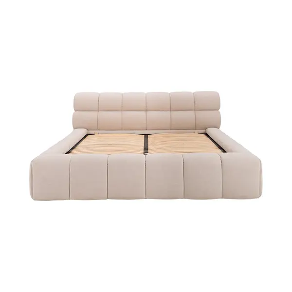 Vente-unique Bett Mit Bettkasten - 180 X 200 Cm - Stoff - Beige - Forvik Ii Von Pascal Morabito thumbnail