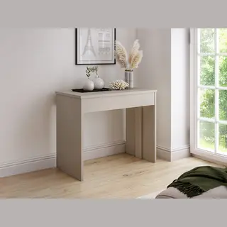 Vente-unique -Uitschuifbare Tafelconsole 12 Bestek - 6 Verlengingen - Beige - Onega