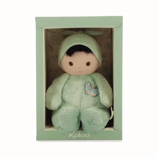 Kaloo - Very Soft And Fluffy Baby Doll - Soft And Tender Body - Cloth Doll - Green Color - 24cm - Washable - From Birth - K222003 thumbnail