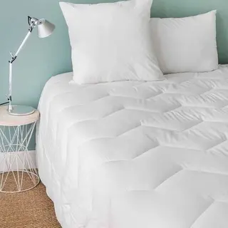 Sans Marque Toison D'Or - Gemäßigte Bambus-bettdecke (300 G/m²) - 140 X 200 Cm - Gemäßigte Wärme - Bambusviskose - 2 Personen - Weiß