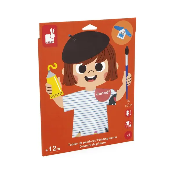 Janod – Malschürze Für Kinder Ab 18 Monaten – Größe 82 Bis 110 Cm – Lange Ärmel – Schutzschürze Ideal Zum Malen, Basteln Und Für Andere thumbnail