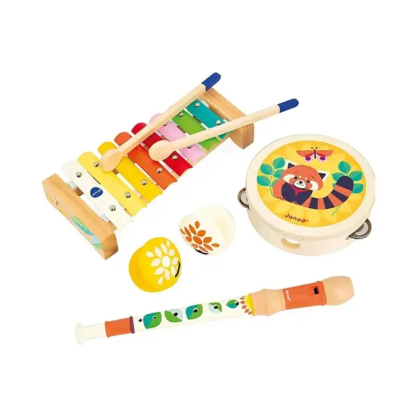 Janod - Gioia Musikset 4 Kinderinstrumente - Rollenspiel Und Musikalische Früherziehung - Spiel Aus Fsc-Holz - Wasserfarbe - Ab 18 Monaten, J07656 thumbnail