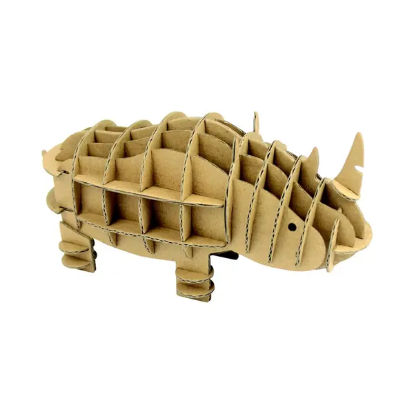 Bi2L 3D Model Karton Puzzel - Neushoorn - Diy Hobby Knutsellen - 15x7.5x6.5cm thumbnail