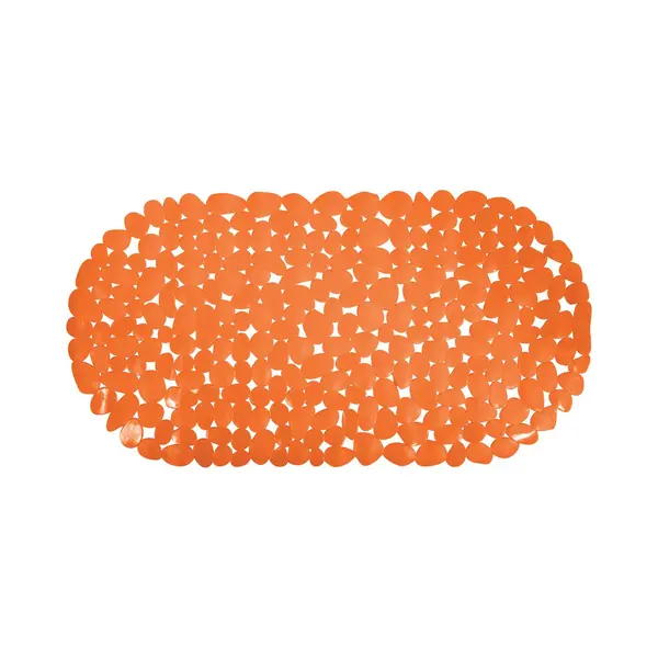 Msv Douche/bad Anti-slip Mat - Badkamer - Pvc - Oranje - 35 X 68 Cm - Zuignappen - Steentjes Motief thumbnail