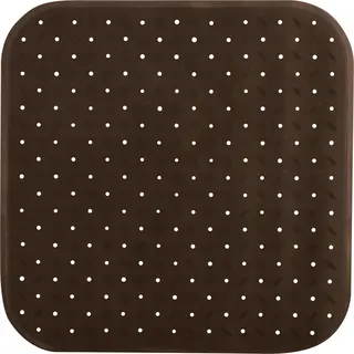 Msv Douche/bad Anti-slip Mat Badkamer - Rubber - Bruin - 54 X 54 Cm - Met Zuignappen