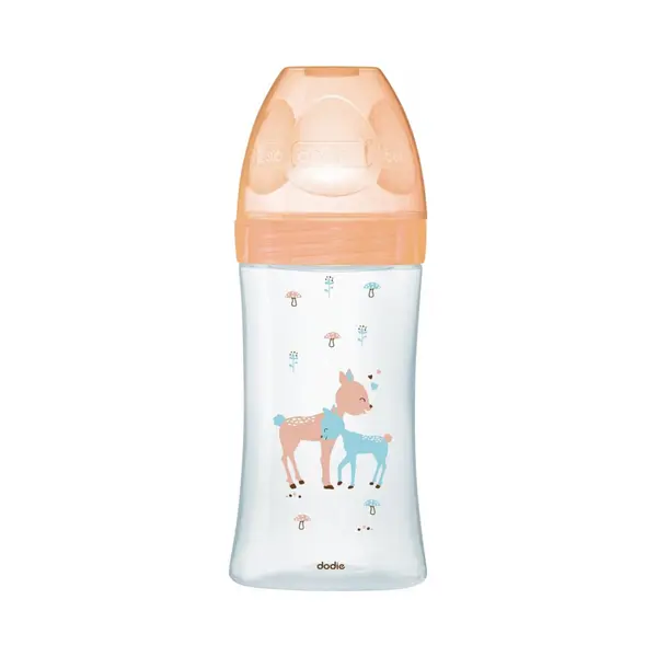 Dodie Babyflasche, Antikolik Sensation+, Glas, Beige, Hirschkuh, 270 Ml, 0-6 Monate, Flacher Sauger, Fluss 2 thumbnail