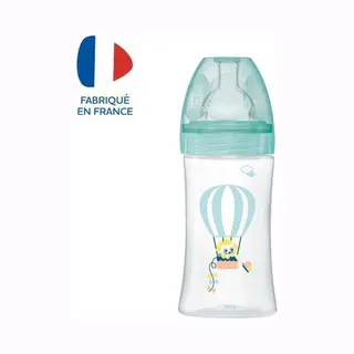 Dodie Babyflasche, Antikolik Sensation+, Grün, Luft, 270 Ml, 0-6 Monate, Flacher Sauger, Fluss 2, Klein