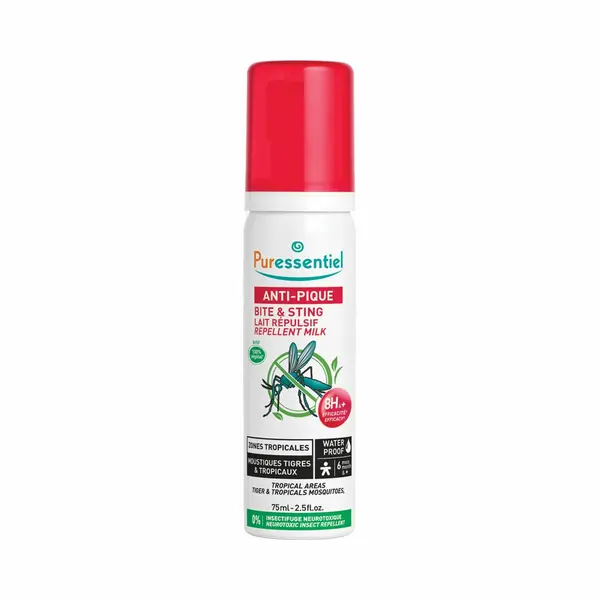 Puressentiel – Bite & Sting Waterproof Repellent Milky Lotion - Tropical Areas - Body And Face – 100% Natural Origin Formula Including Citronella thumbnail