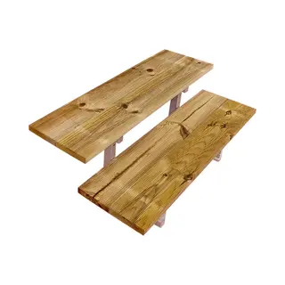 Vinuovo Oslo - Terrassentreppe Stahl H37cm 2 Stufen Holz Kdi Breite 60cm