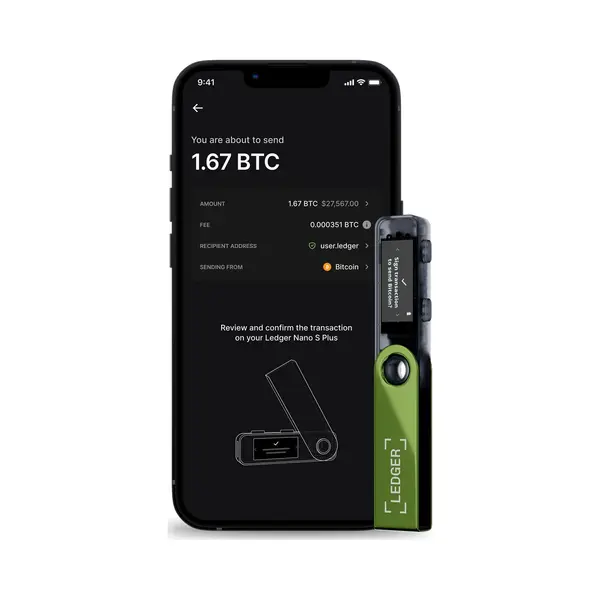 Ledger Nano S Plus Usb-Stick Hardware-Geldbörse Schwarz, Grün thumbnail