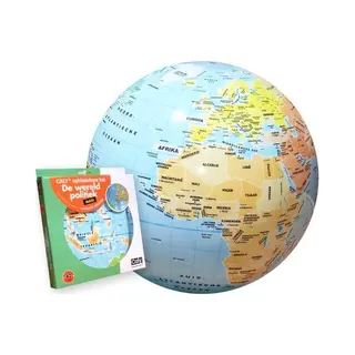 Caly Opblaasbare Wereld Bal - Politieke Wereldkaart - 42 Cm