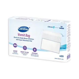 Cleanis Carebag Pack Of 20 Absorbent Vomit Bags 25 X 25 Cm