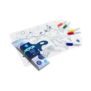 SuperPetit Placemat Set - Barrier Reef - Onderzee Avontuur Incl. 1 Siliconen Set + 5 Stiften + 1 Armband